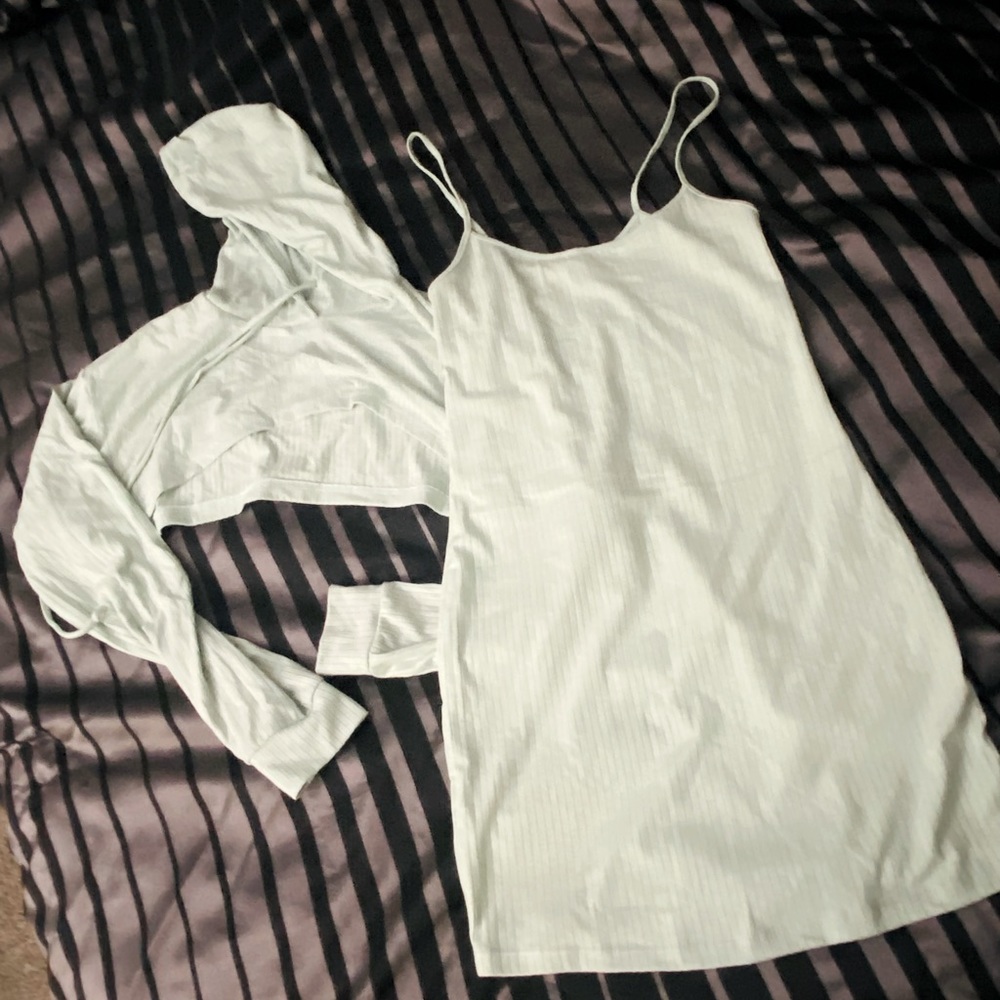 Short mini dress set with hoodie